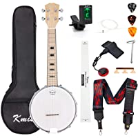 Los mejores  - Kmise Banjolele Concert Banjo Ukelele 4 cuerdas 58-4 cm Banjos con bolsa de concierto- sintonizador de pastilla de…